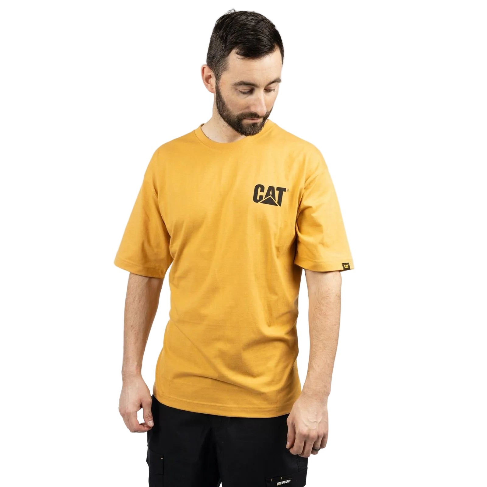 Caterpillar W05324 Trademark Cotton Men's Yellow T-Shirt