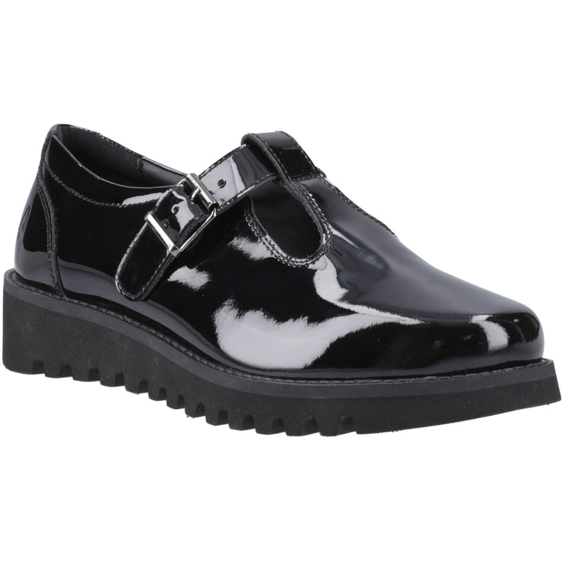 Hush Puppies Florrie T-Bar Leather Girls's Black Shoes