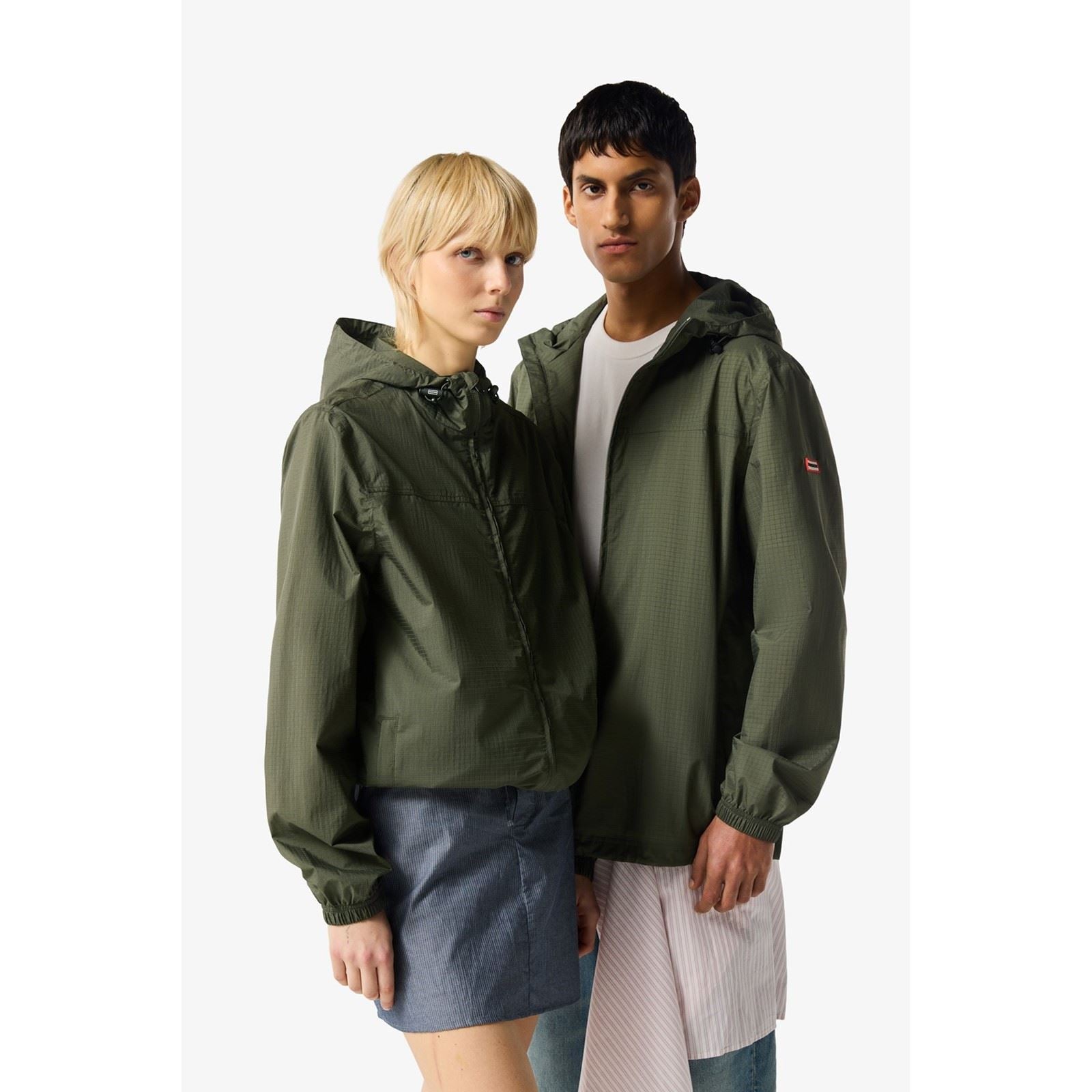 Hunter Hunter Packable Rain Unisex Adults Green Rain Jacket
