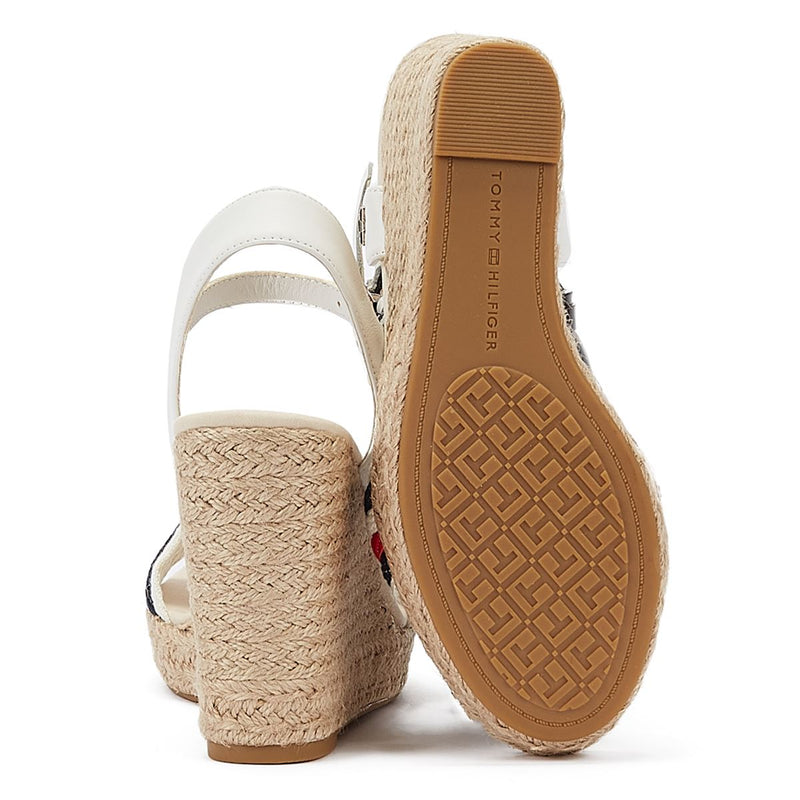 Tommy Hilfiger Corporate Wedge Ecru Women's White Sandal