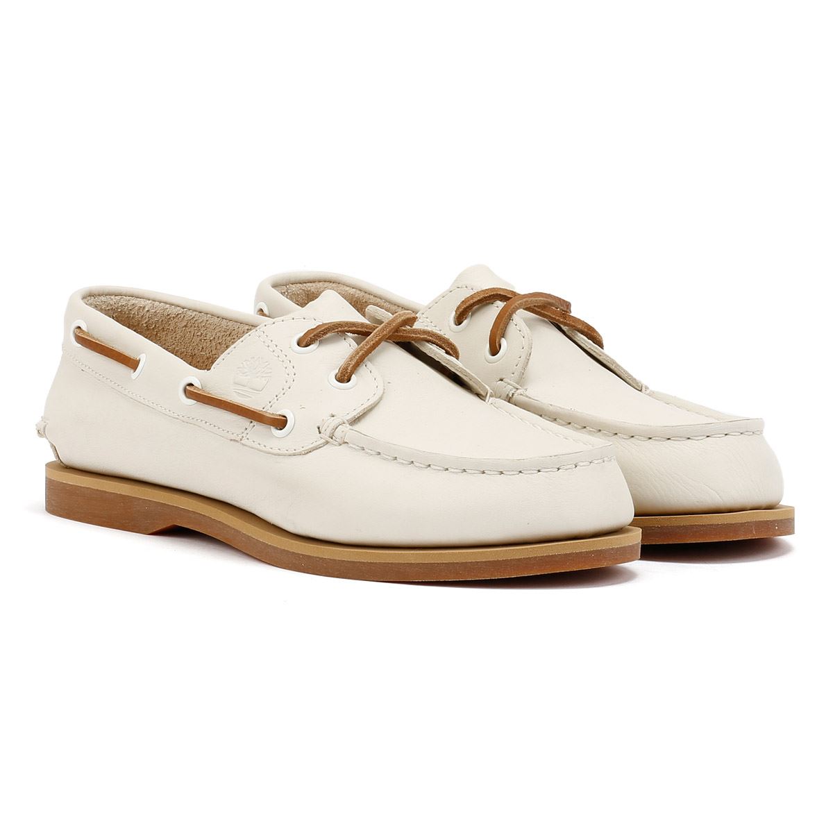 Timberland Classic 2 Eye Leather Women's Natural Boat Shoes