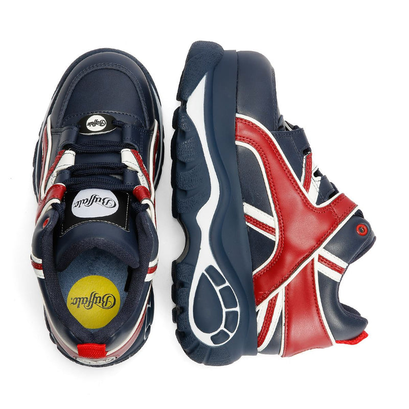 Buffalo 1339-14 Leather Women's Blue/Red Trainers