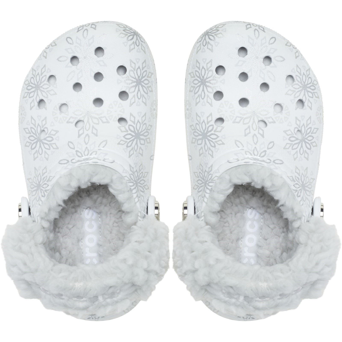 Crocs Classic Fleece Lined Kid Girl's Snow White Casual Shoes - Clogs