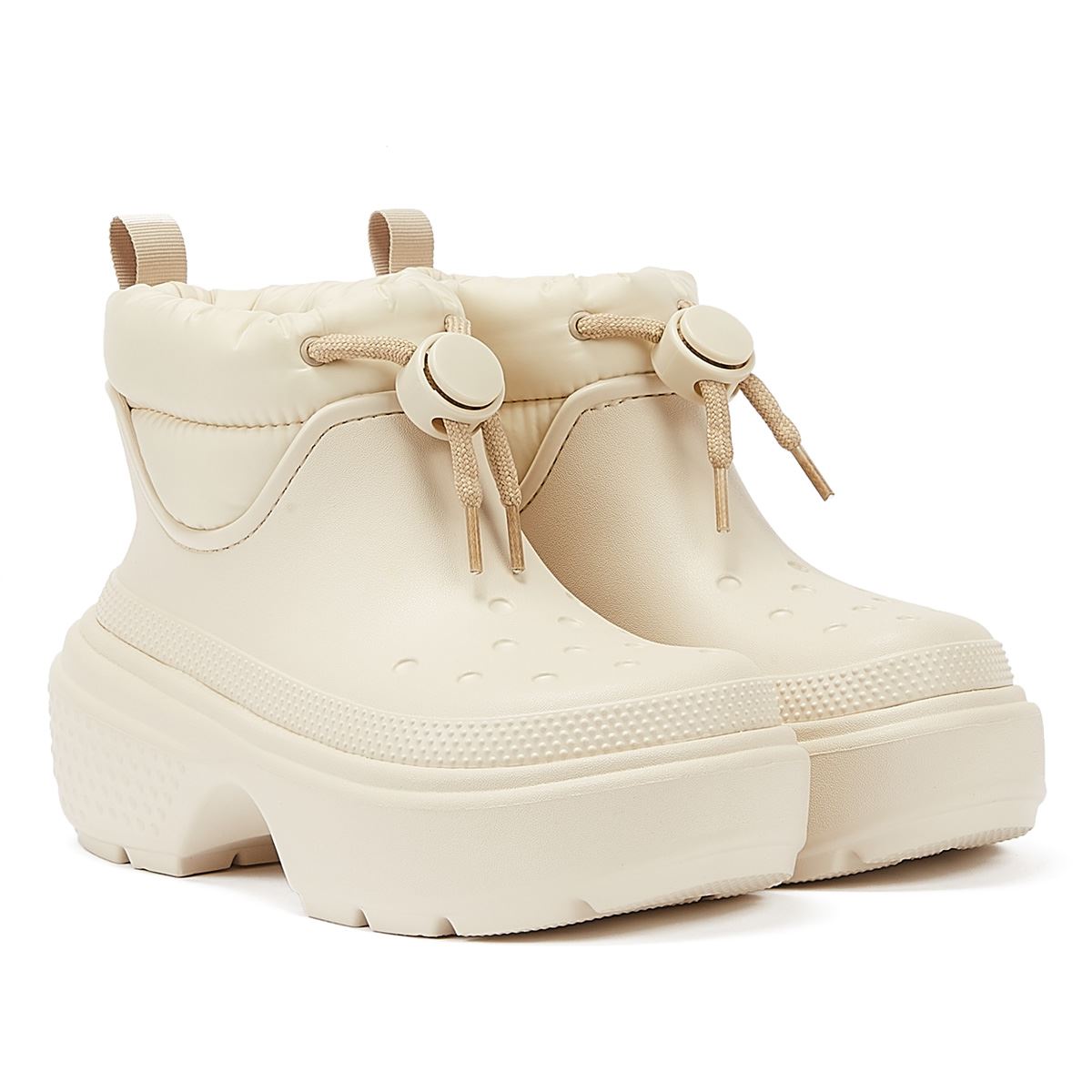 Crocs Stomp Puff Boot Stucco Women's Off White Boots