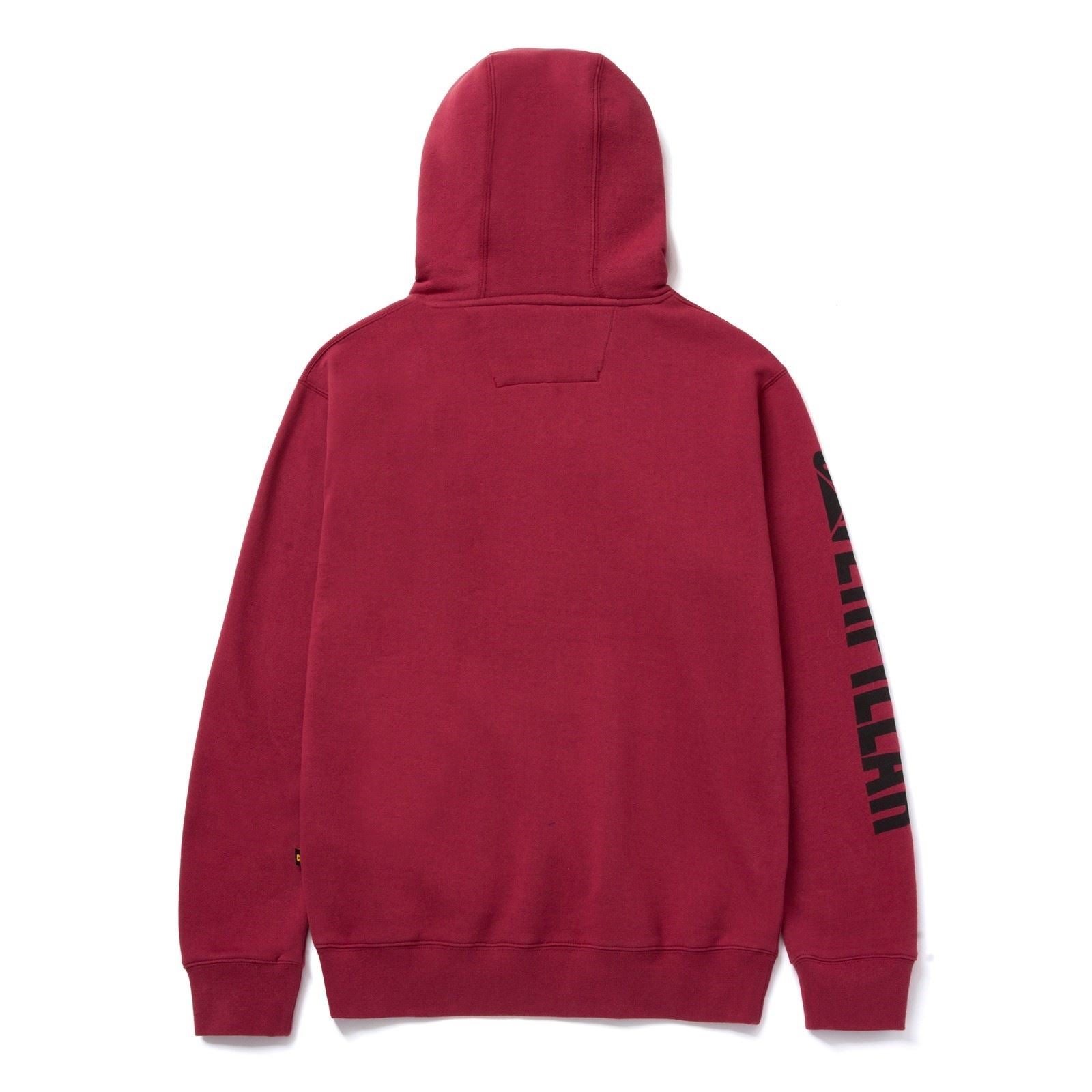 Caterpillar Trademark Banner Cotton Men's Red Hooded Sweatshirt