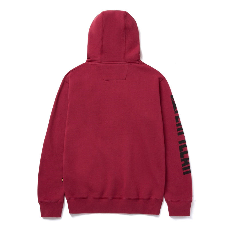 Caterpillar Trademark Banner Cotton Men's Red Hooded Sweatshirt