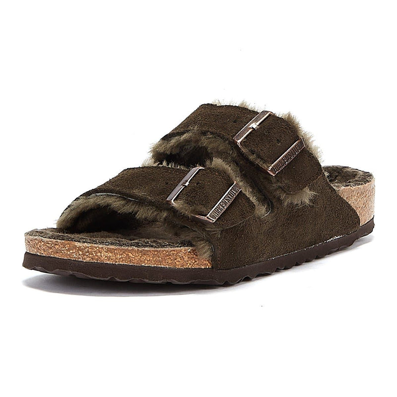 Birkenstock Arizona Shearling Mocca Bruin sandalen