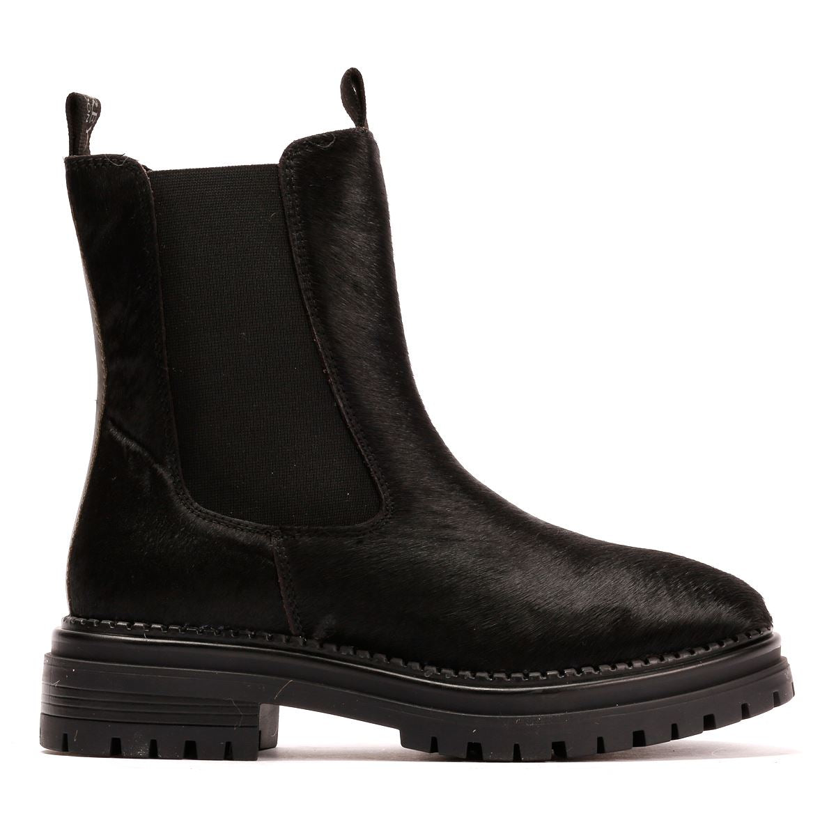 Osprey London The Hampton Chelsea Leather/Pony Hair Women's Black/Olive Boots