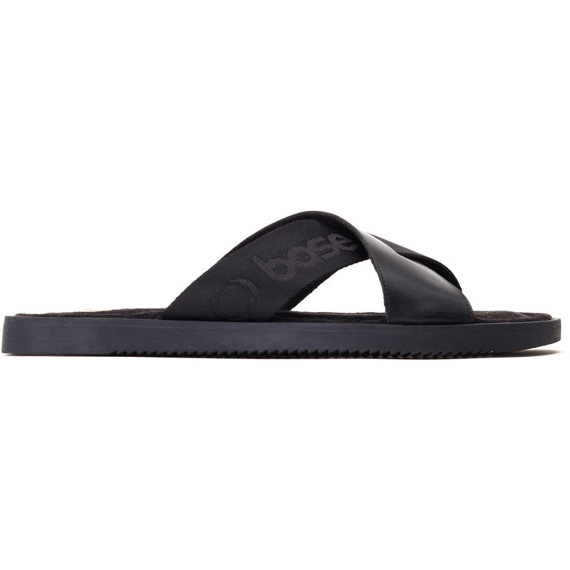 Base London Webb Leather Men's Black Sandals