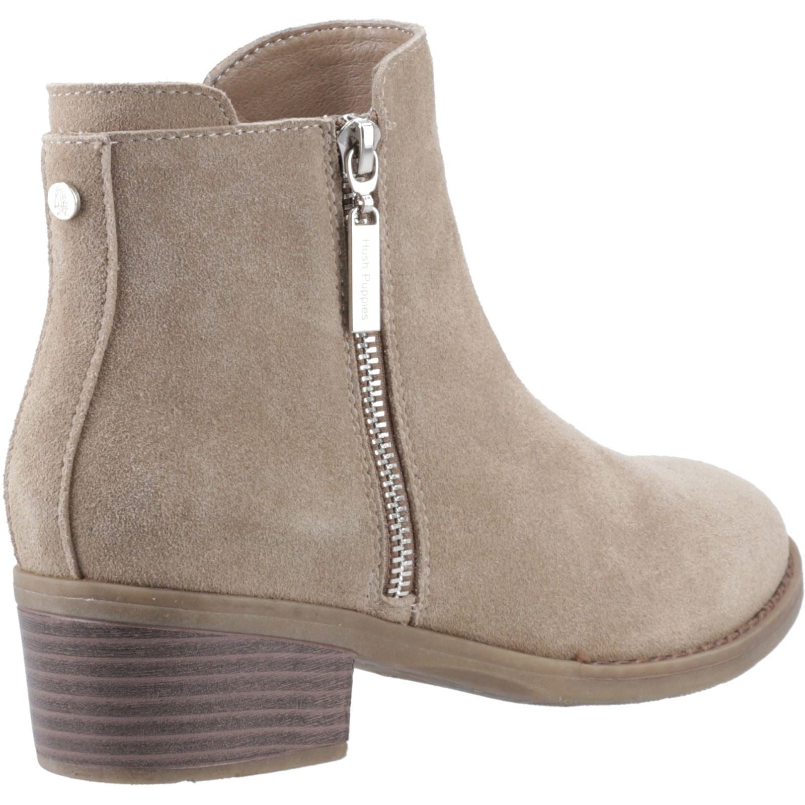 Hush Puppies Ingrid Suede Women's Taupe Heeled Ankle Boots