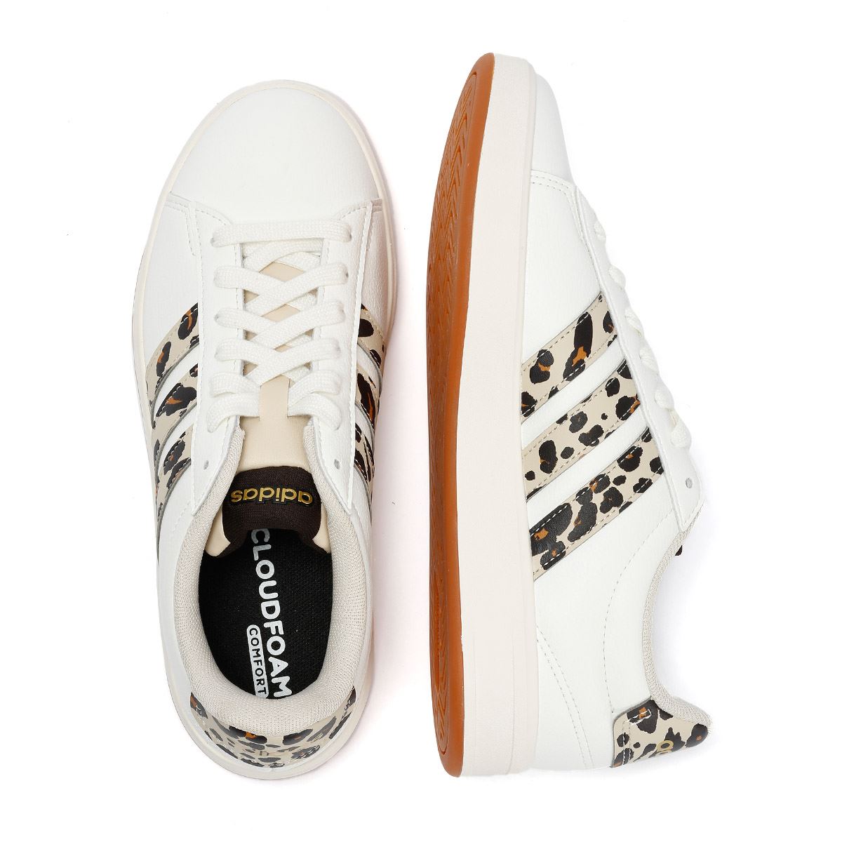 Adidas Grand Court 3.0 Women's Cream/Leopard Trainers