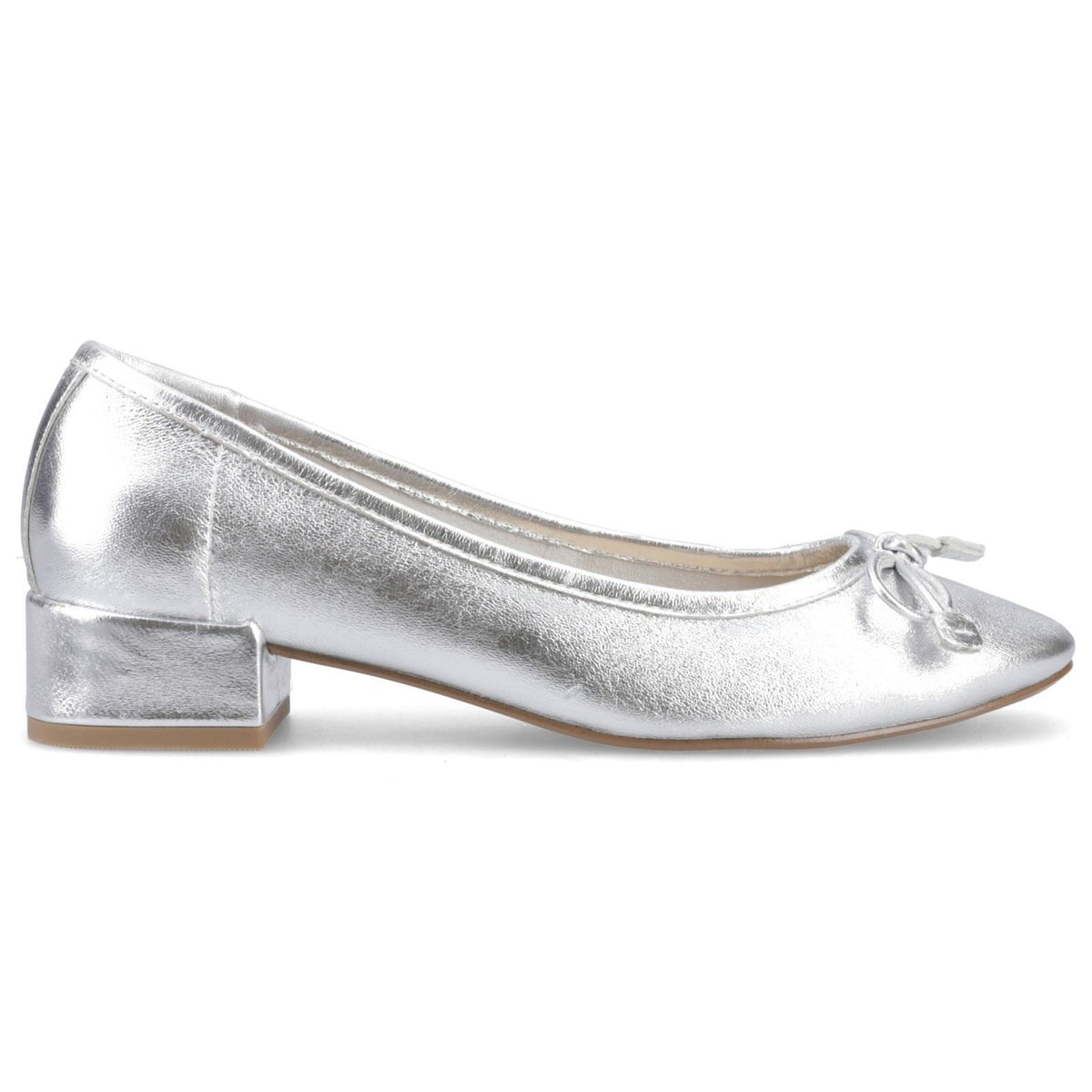 Hush Puppies Silvia Low Heel Sandal Leather Women's Silver Sandals