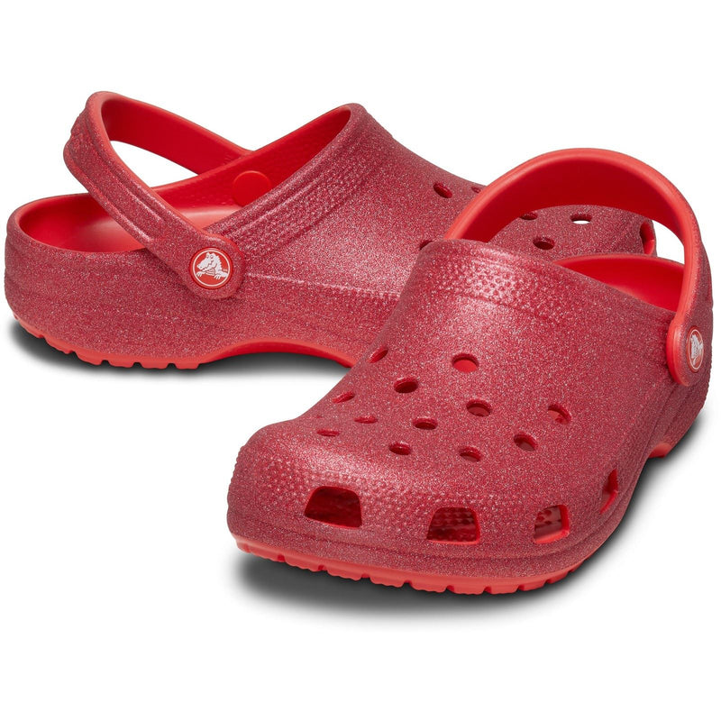 Crocs Classic Glitter Synthetic Cherry Red Clogs