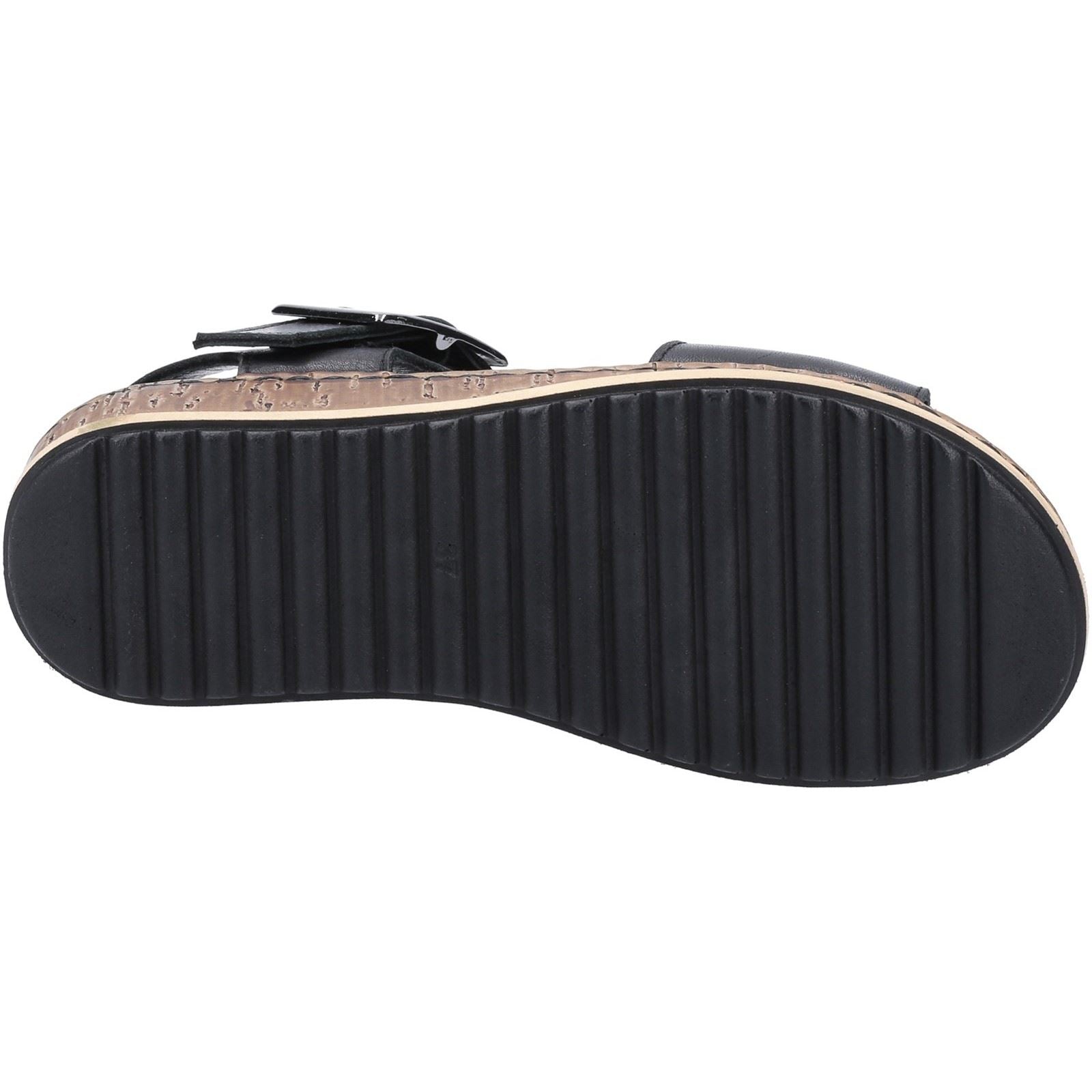 Hush Puppies Ellie Wide Leather Women's Black Sandals