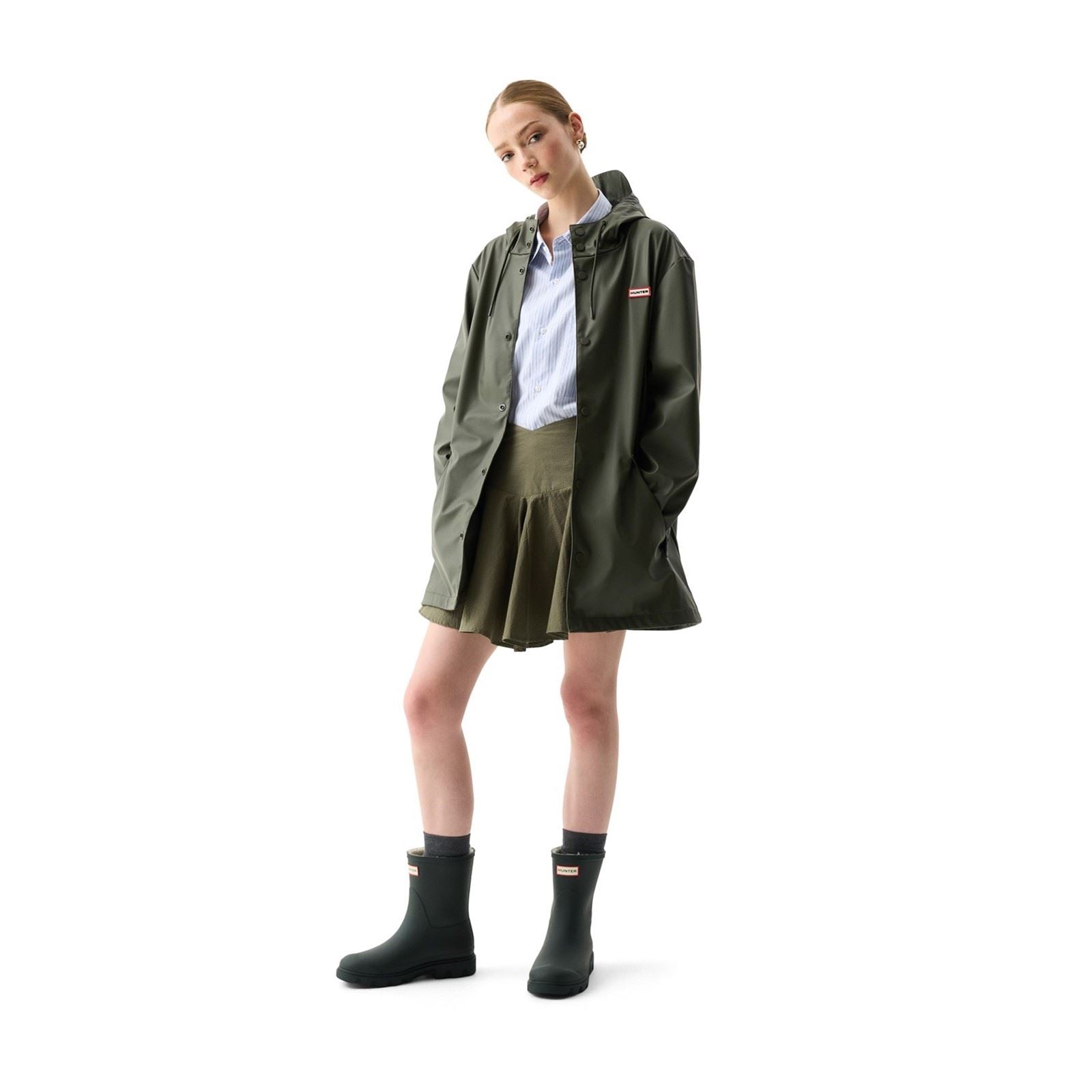 Hunter Jo Parka Green Rain Jacket