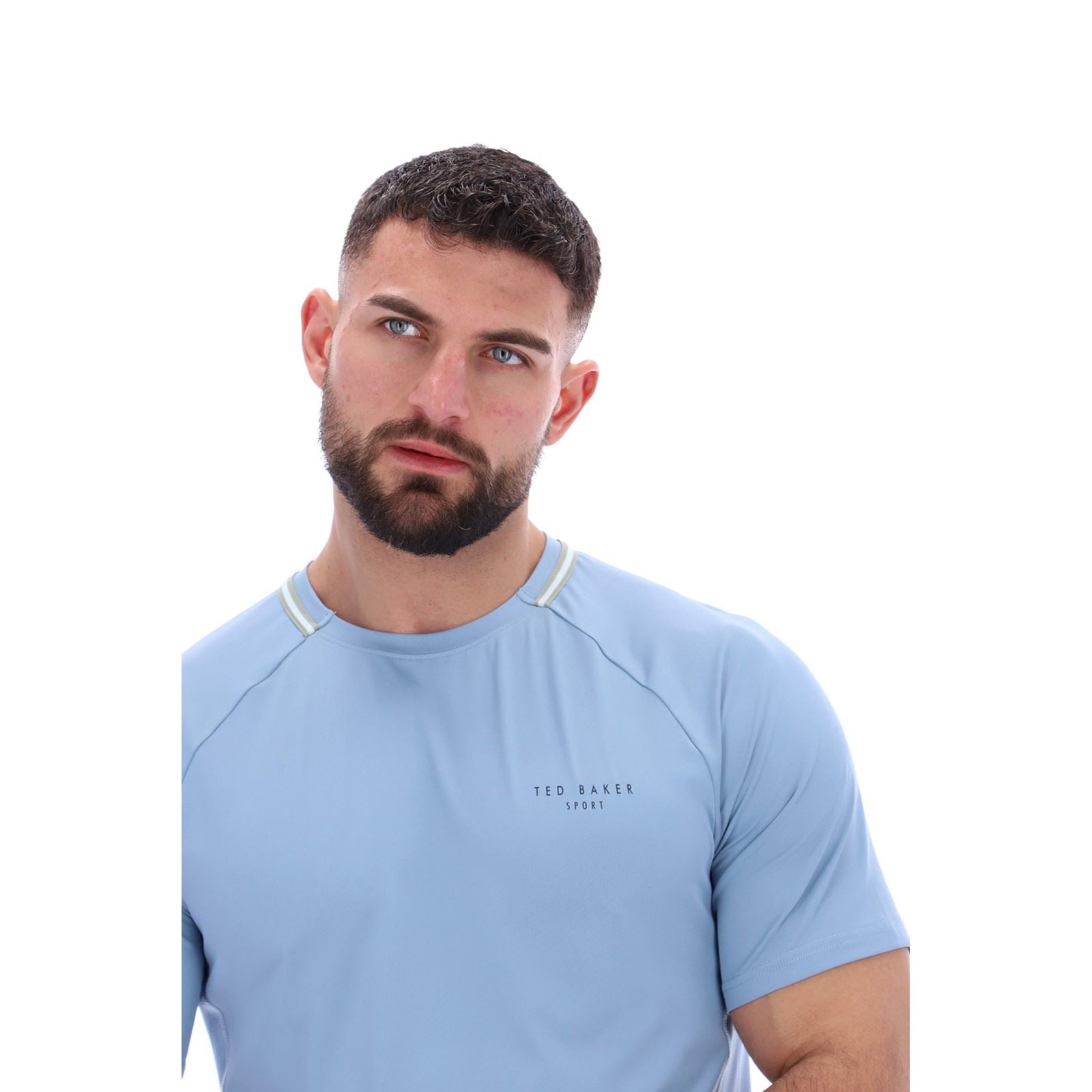 Ted Baker HARRISON TBMTA251 Polyester Men's Blue Activewear T-Shirts