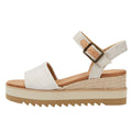 TOMS Diana Canvas Wedge Natural Women's White Sandal