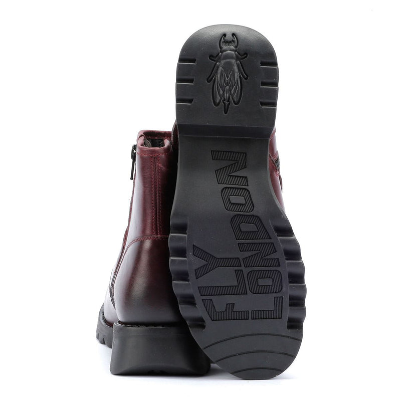 Fly London Rily Leather Women's Wine Boots