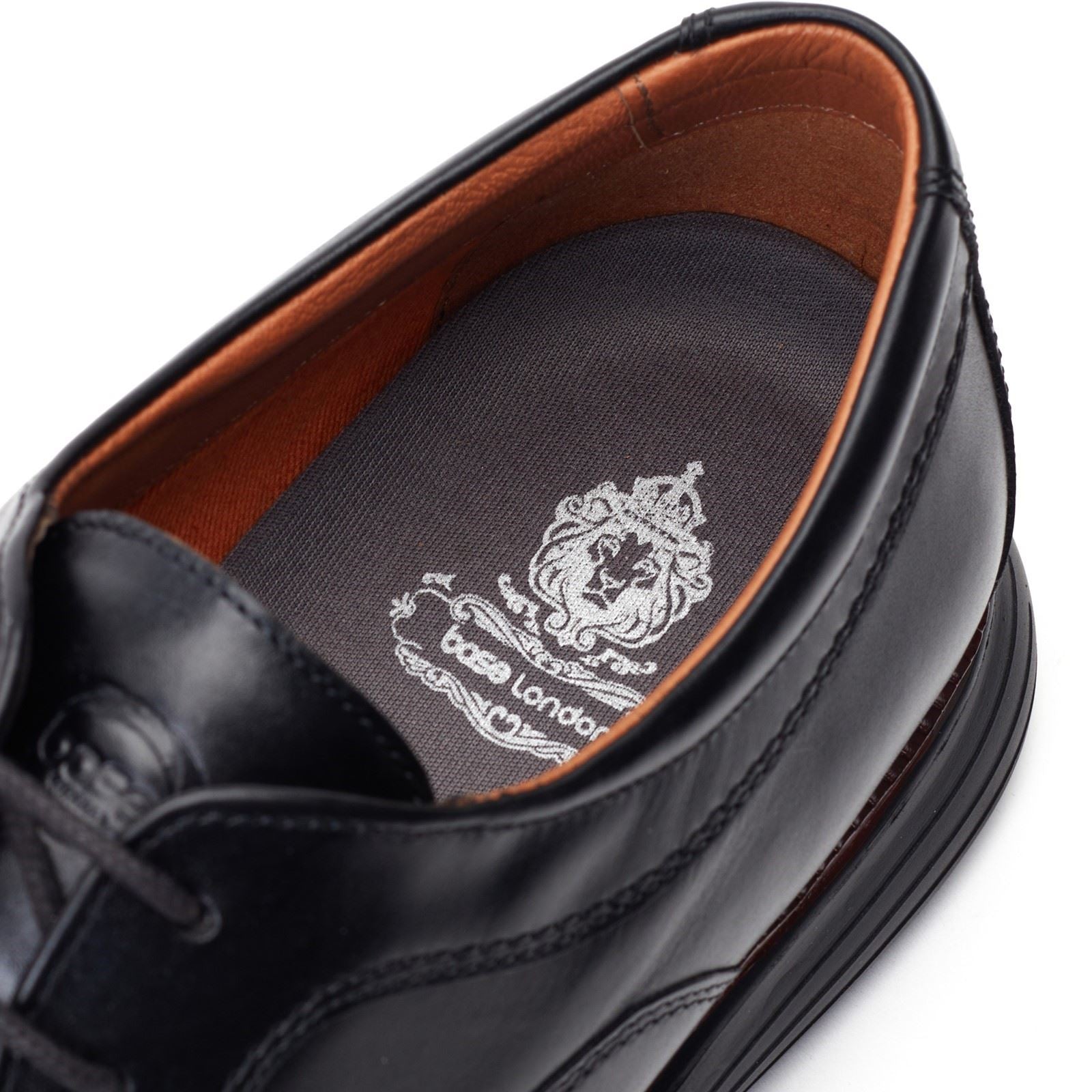 Base London Wing Leather Men's Black Oxford Shoes