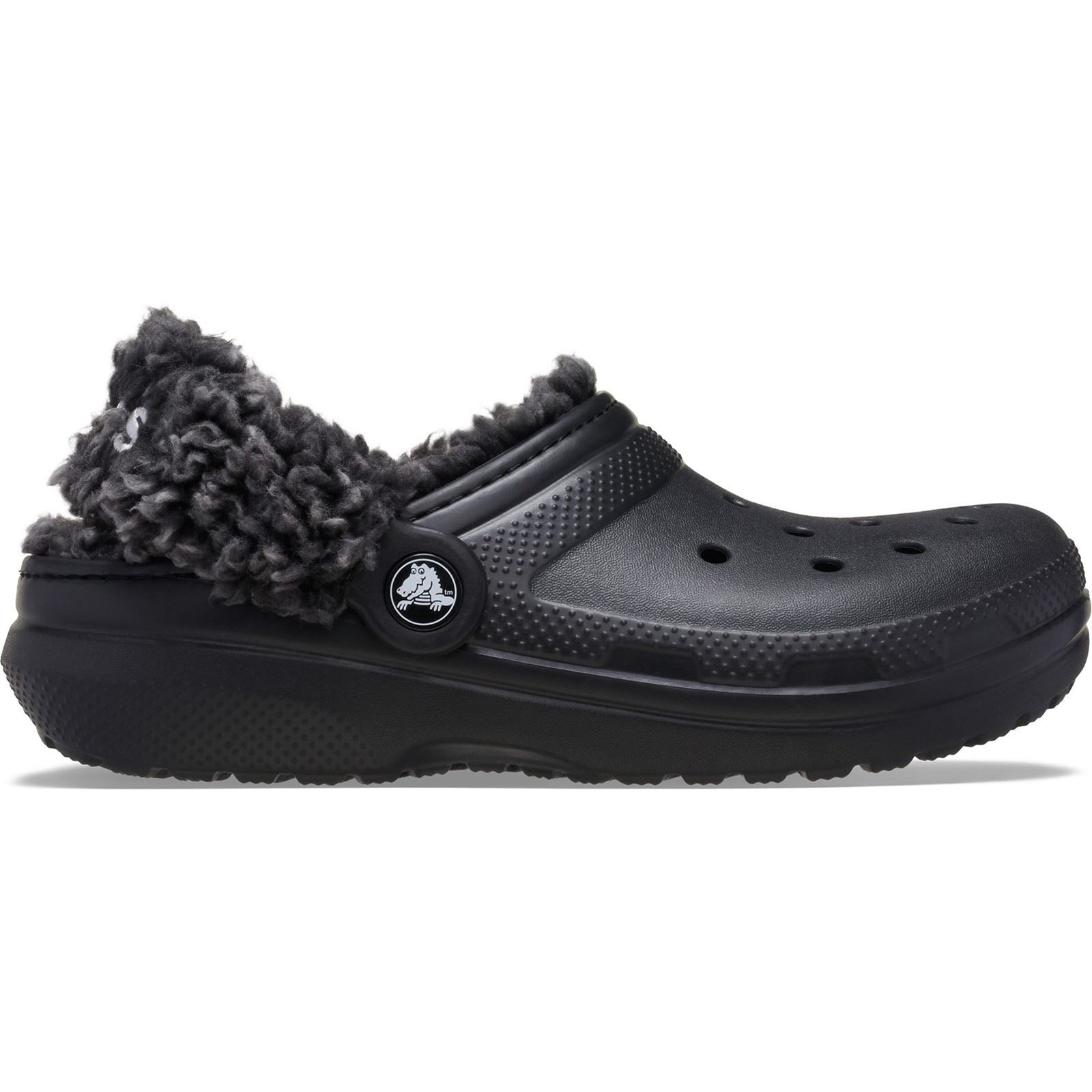 Crocs Classic Fleece Lined Polyester Blend Unisex Kid's Black Clogs