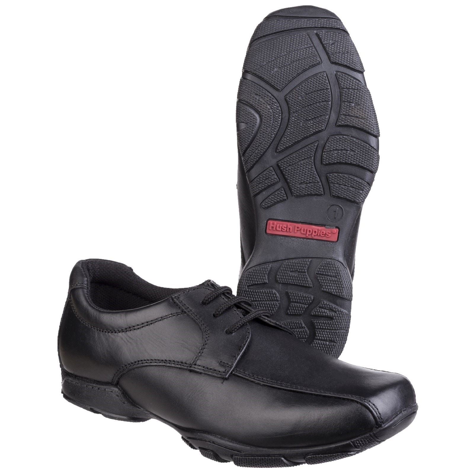 Hush Puppies Vincente Youth Boys Black Leather Loafers