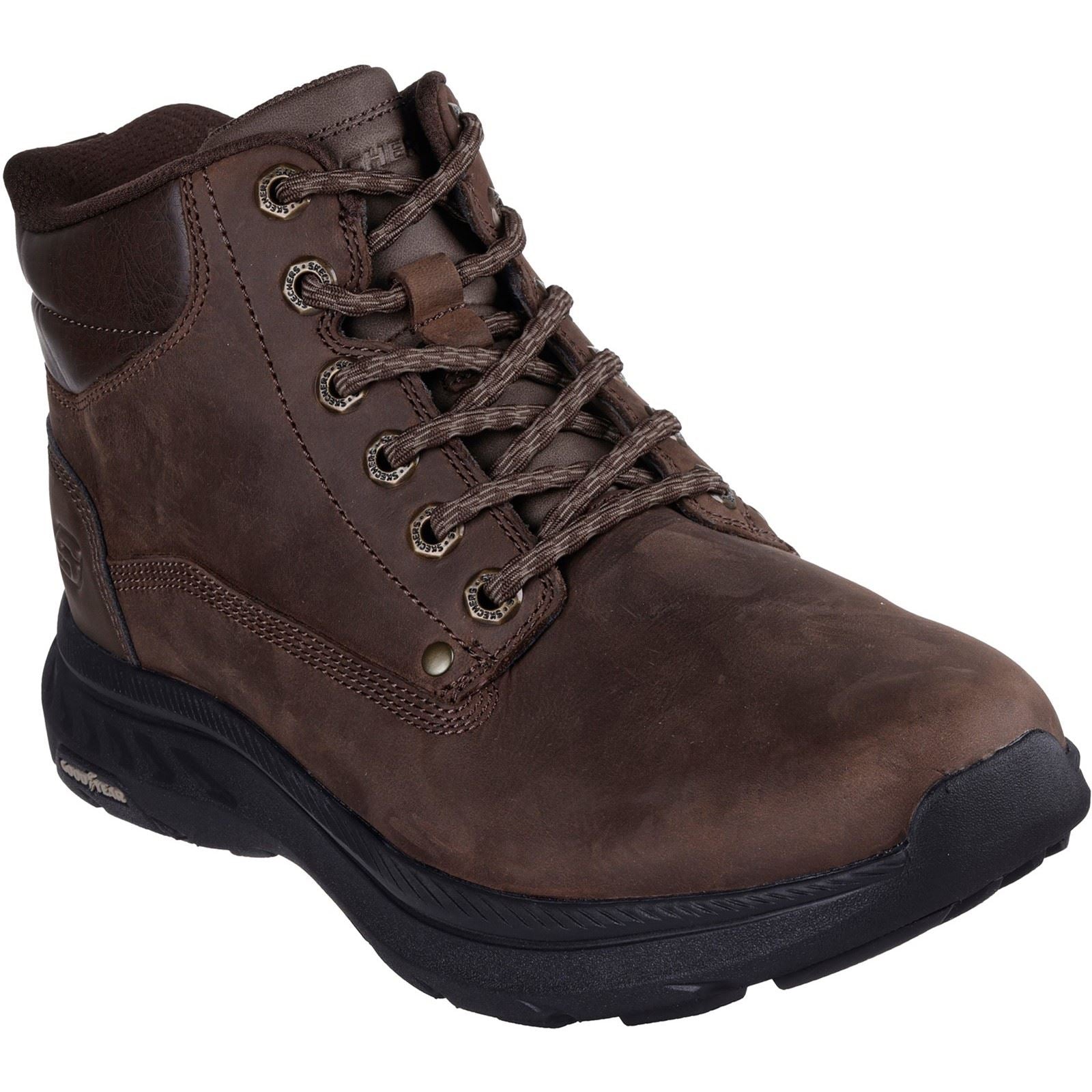 Skechers Pollard Waylon Leather Men's Cocoa Ankle Boots