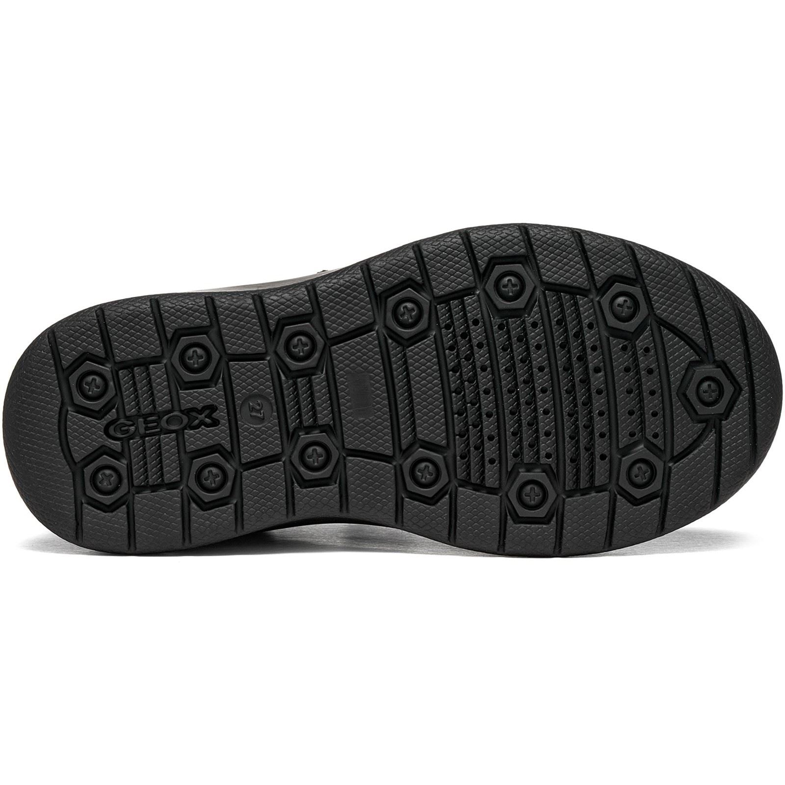 Geox J Riddock Leather Boy's Black Shoes