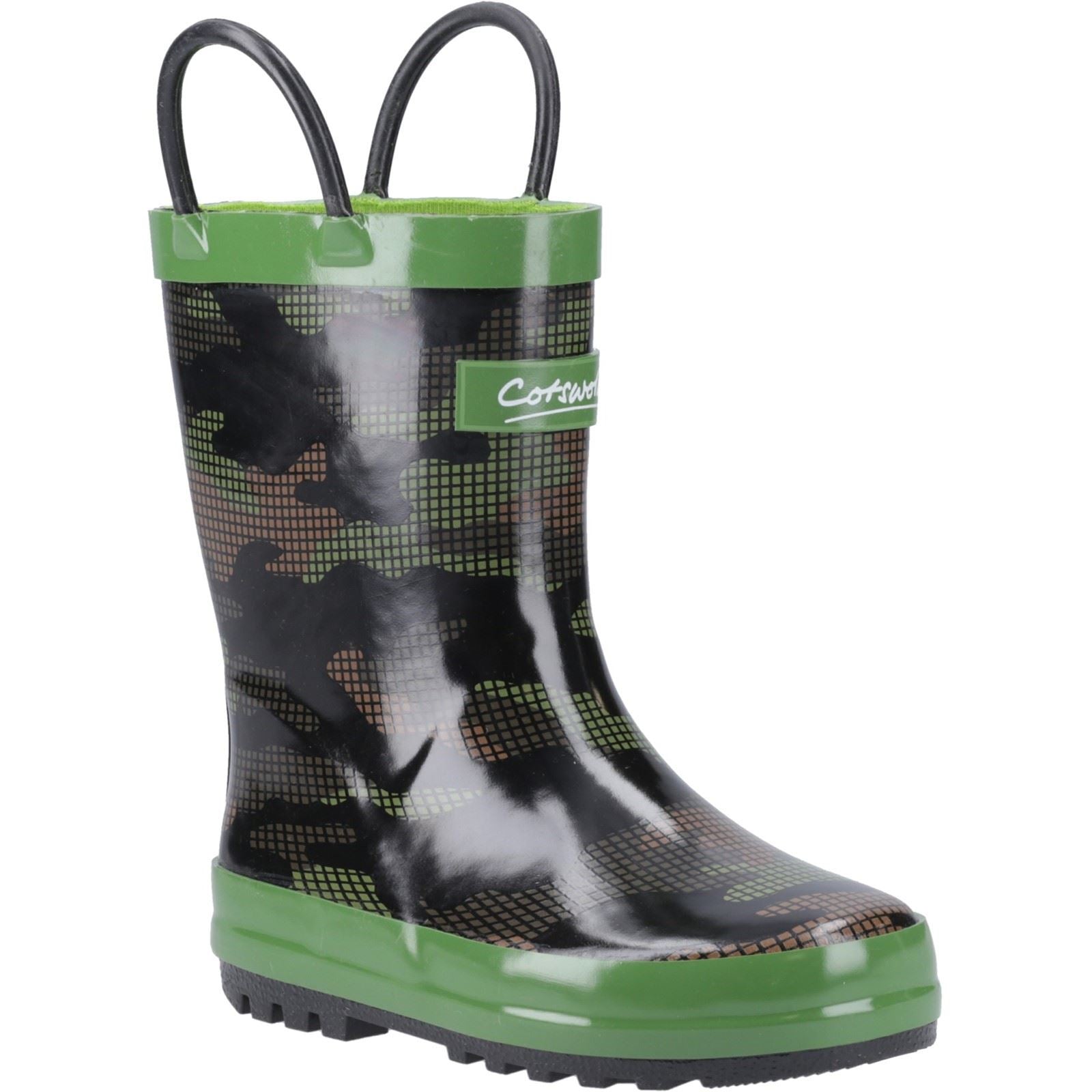 Cotswold Puddle Rubber Unisex Kid's Camouflage Wellington Boots