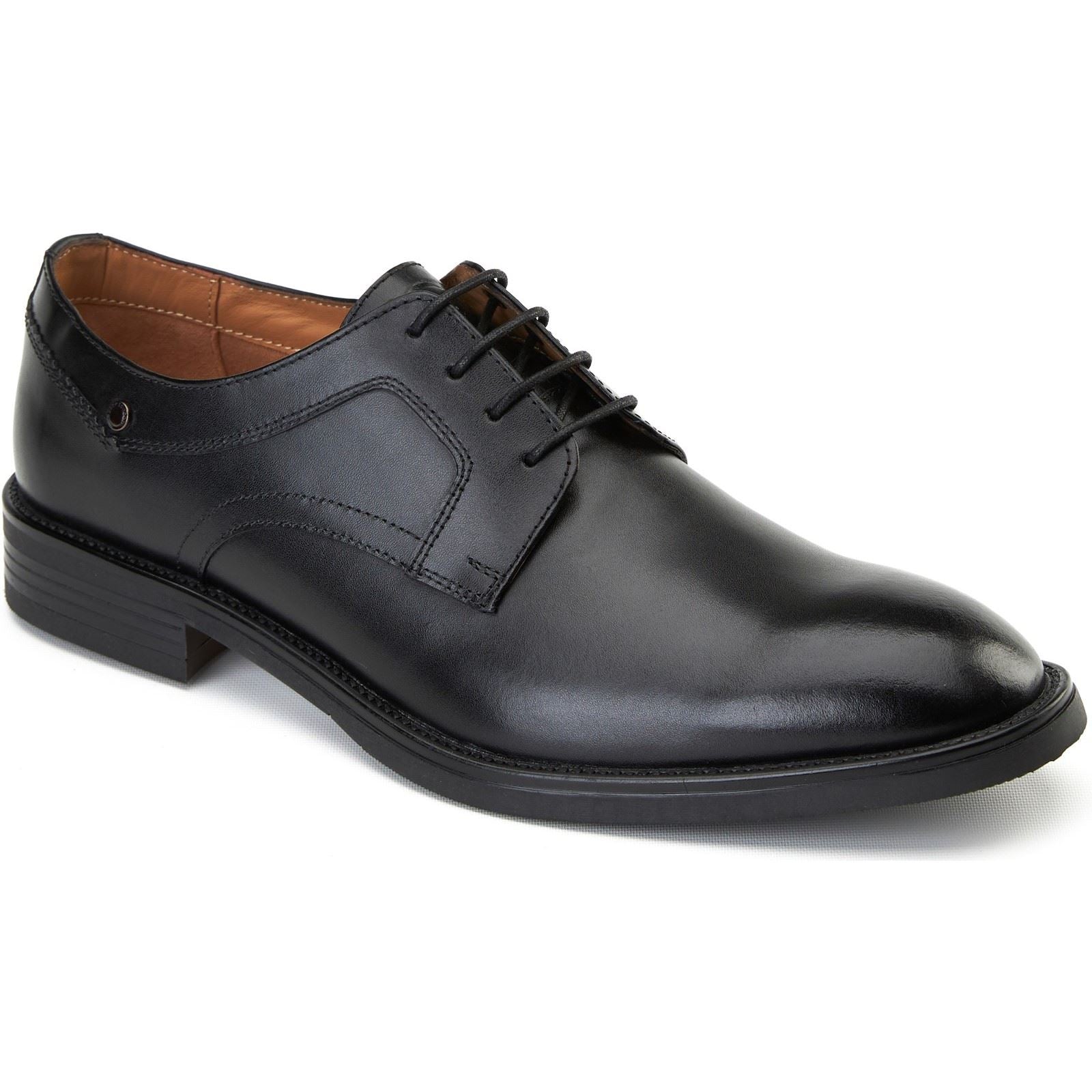 Base London Sleeve Leather Men's Black Lace-Up Shoes