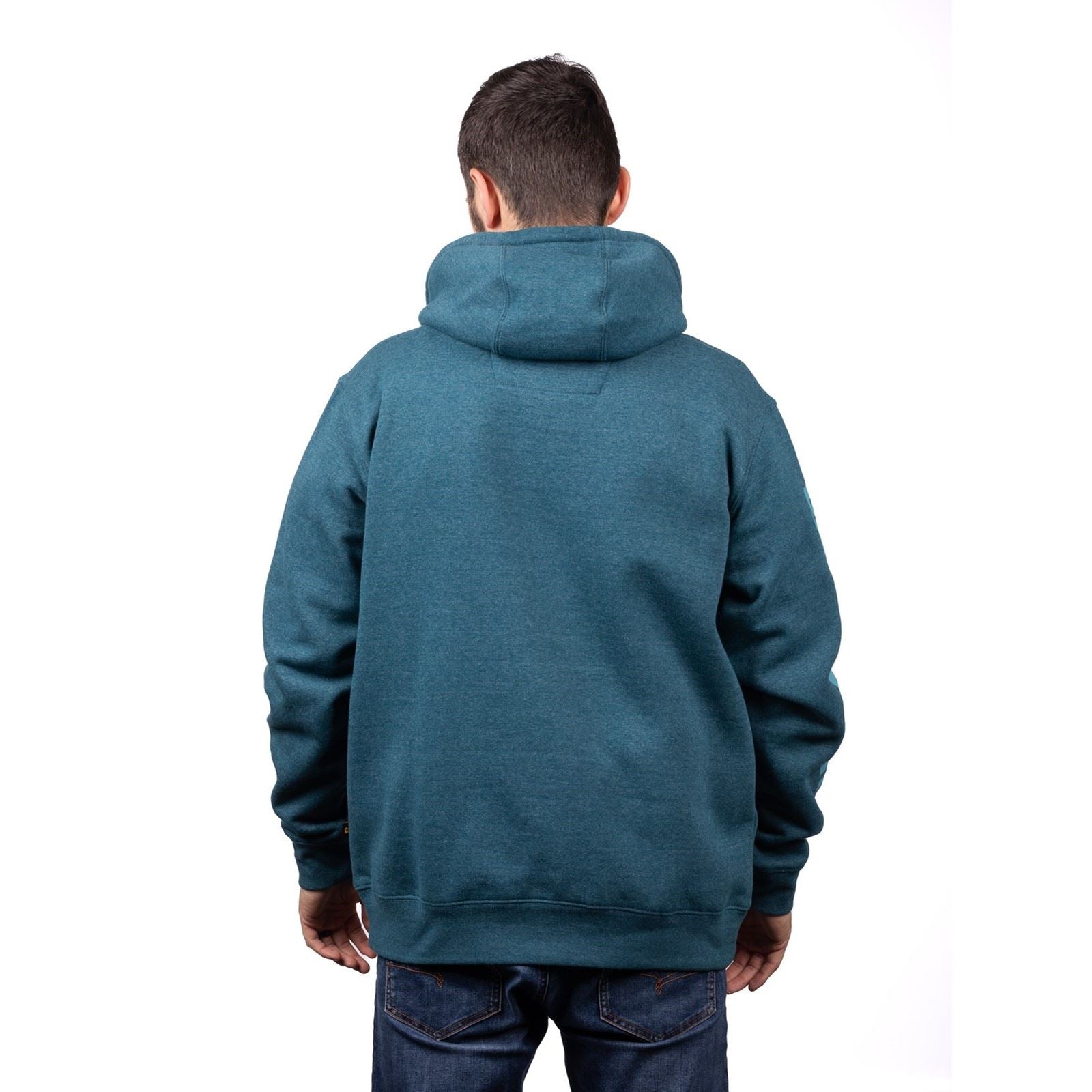 Caterpillar Trademark Banner Cotton Men's Blue Hooded Sweatshirt