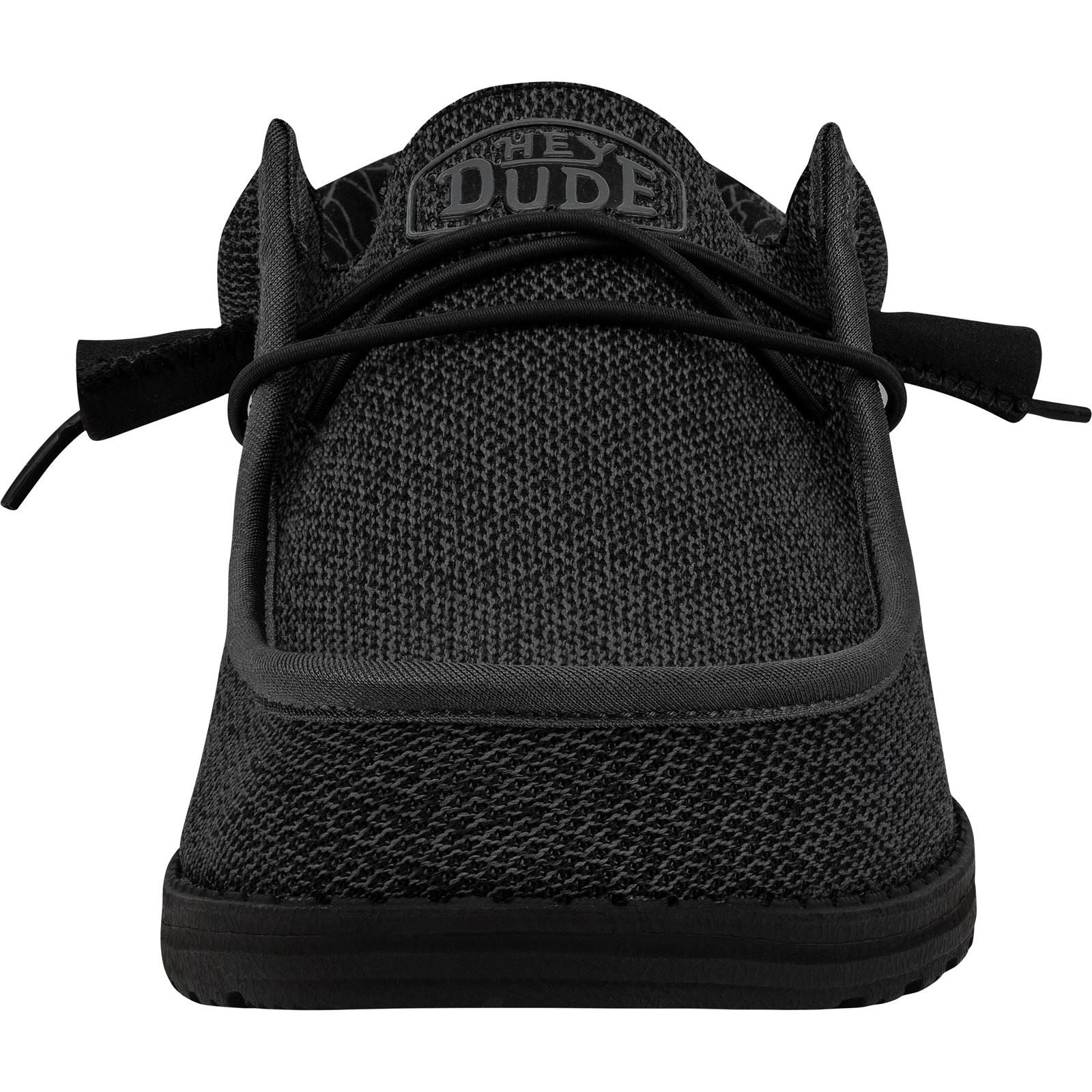 HEYDUDE Wally Sox Faux Suede Men's Micro Total Black Boat Shoes