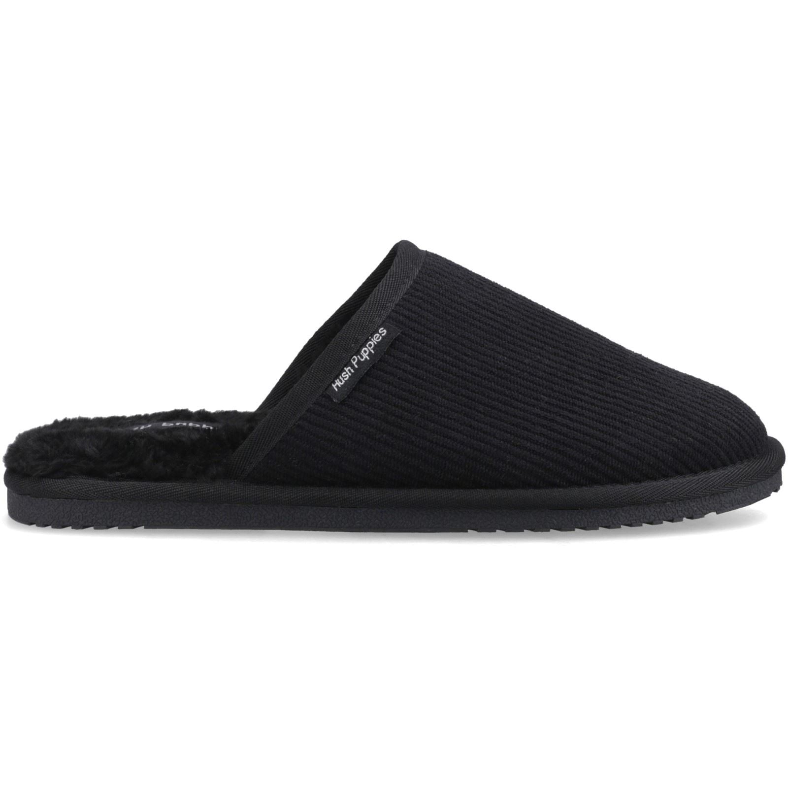Hush Puppies Coady Cord Polyester Men's Black Slippers