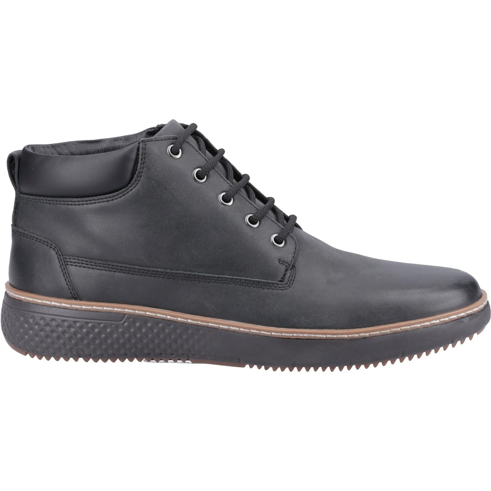 Hush Puppies Kian Leather Men's Black Ankle Boots