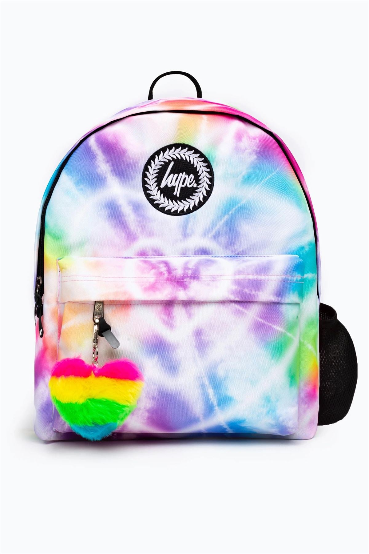 Hype Iconic Girl's Rainbow Heart Tie Dye Backpack