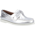 Sperry Authentic 2 Eye Leather Women's Silver Boat Shoes