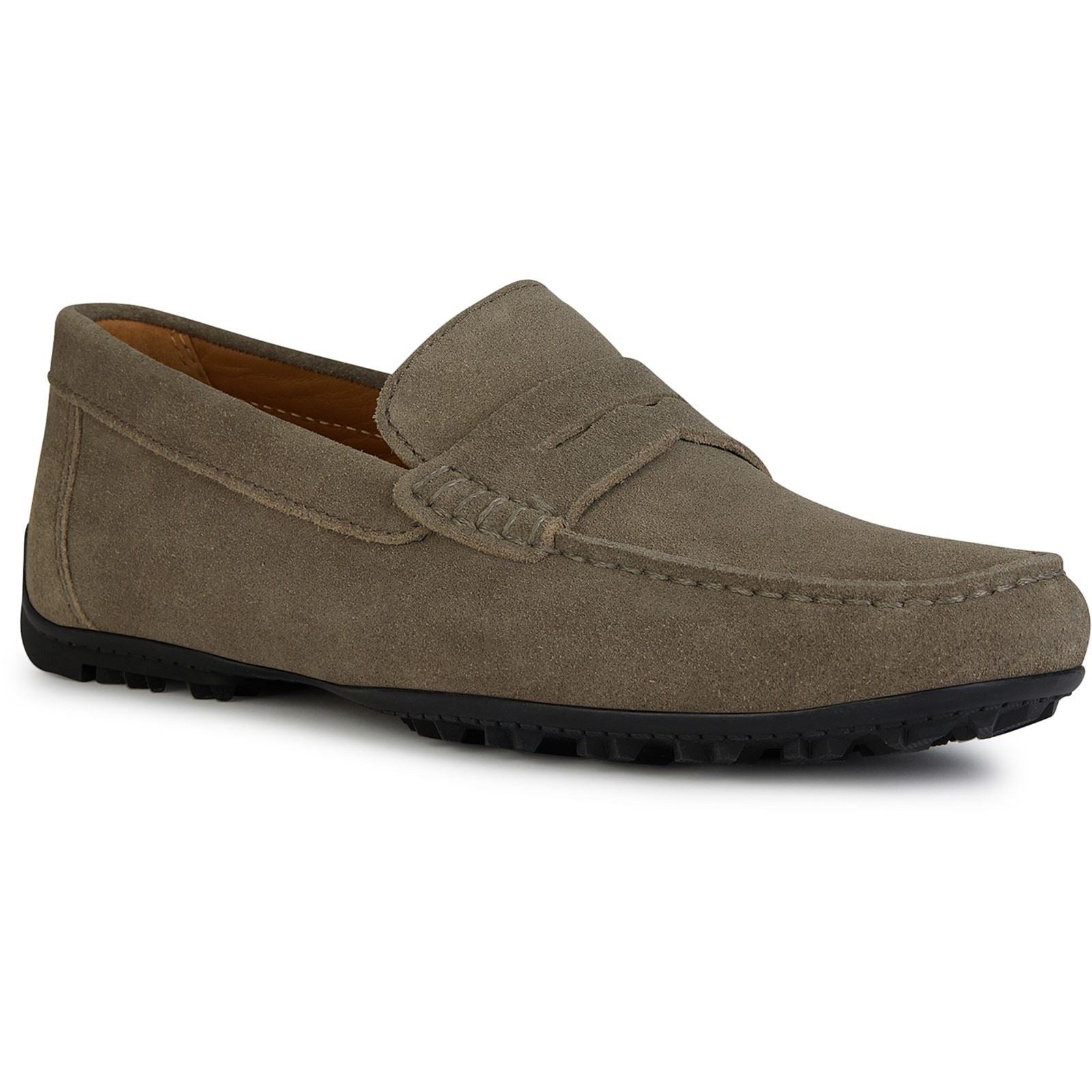 Geox U KOSMOPOLIS + GRIP Leather Men's Taupe Loafers