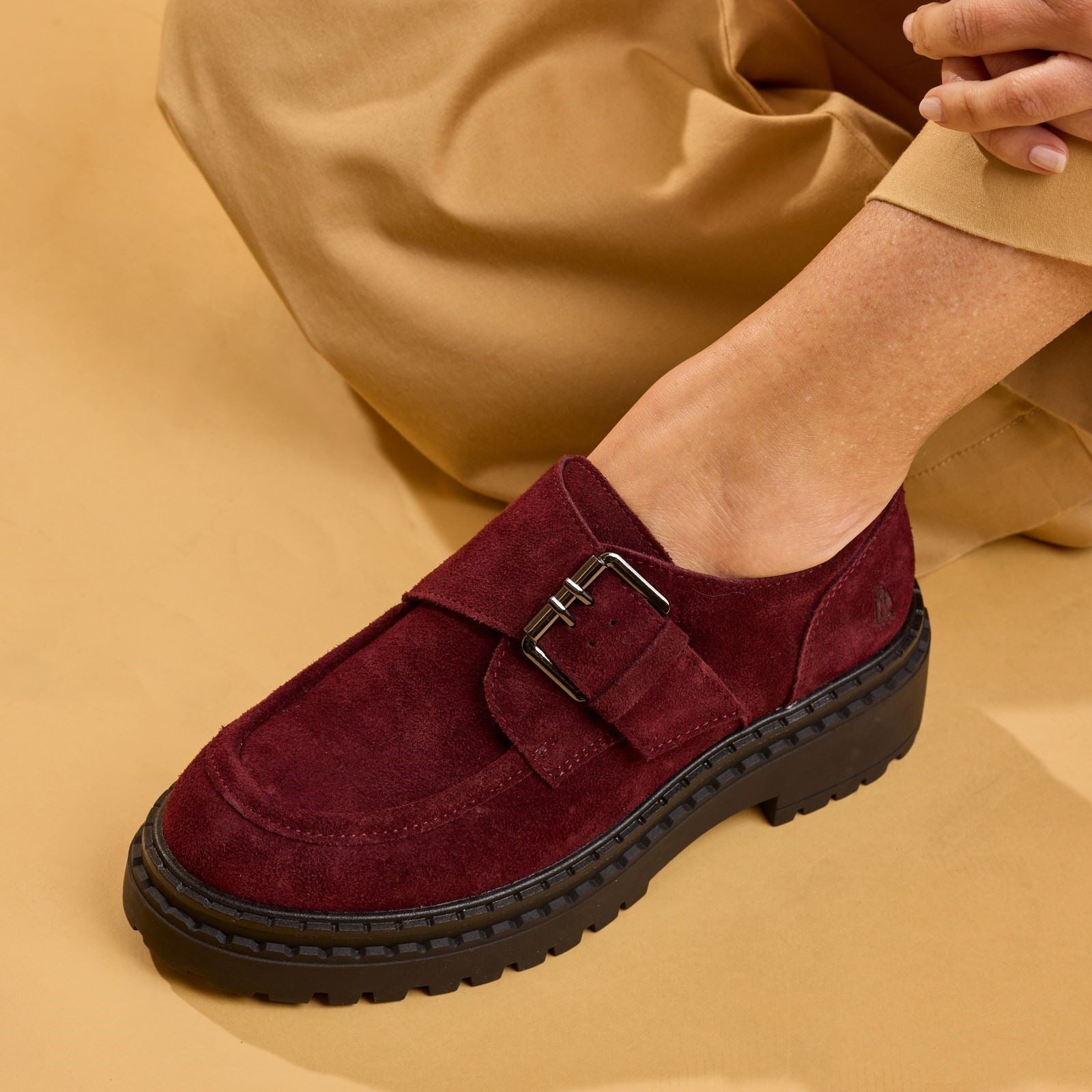 Hush Puppies Orla Monk Leather Women's Bordo Loafers