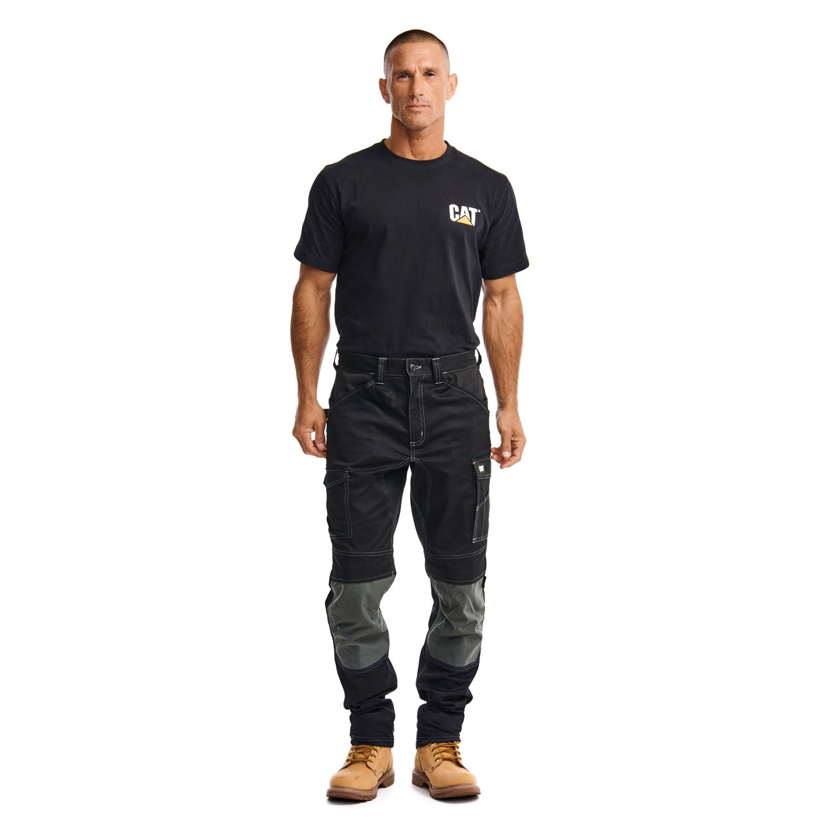 Caterpillar Essential Knee Pocket Stretch Holster Polyester Men's Black Outdoor Trousers