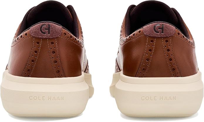 Cole Haan Grand Aerion Wingtip Oxfords Leather Men's British Tan Lace-Up Shoes