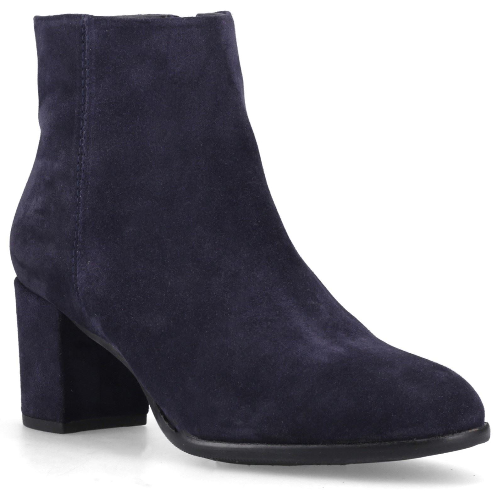 Hush Puppies Claridy Suede Leather Women's Navy Heeled Ankle Boots