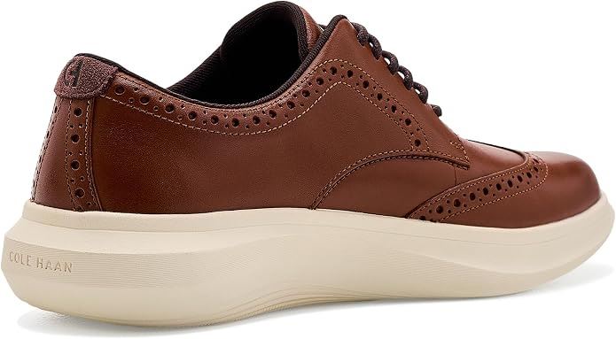 Cole Haan Grand Aerion Wingtip Oxfords Leather Men's British Tan Lace-Up Shoes