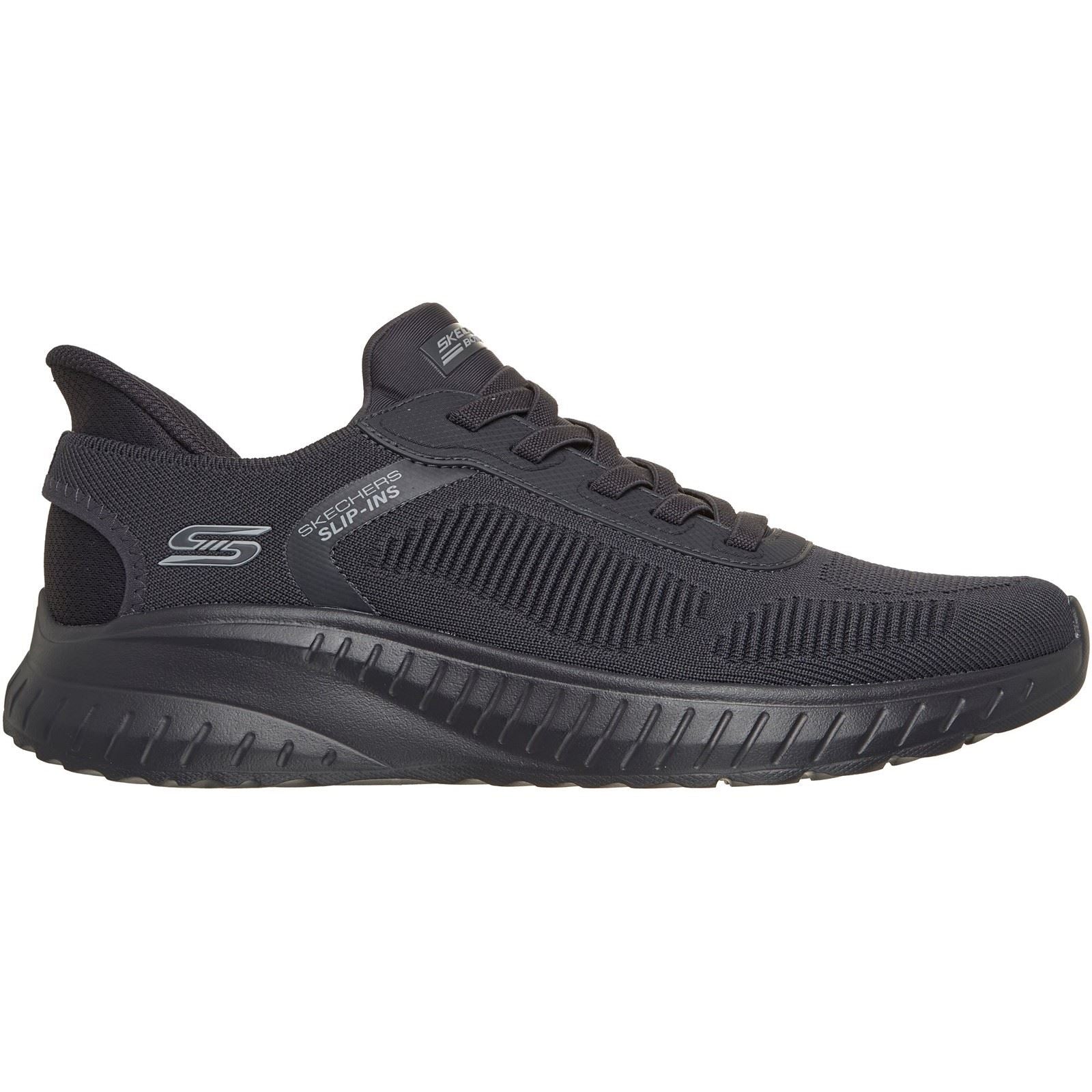 Skechers BOBS Sport Squad Chaos Solid Step Textile Men's DARK CHARCOAL Trainers