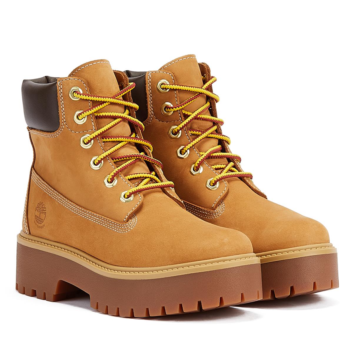 Timberland 6 Inch Premium Platform Wheat Nubuck Women's Wheat Boots