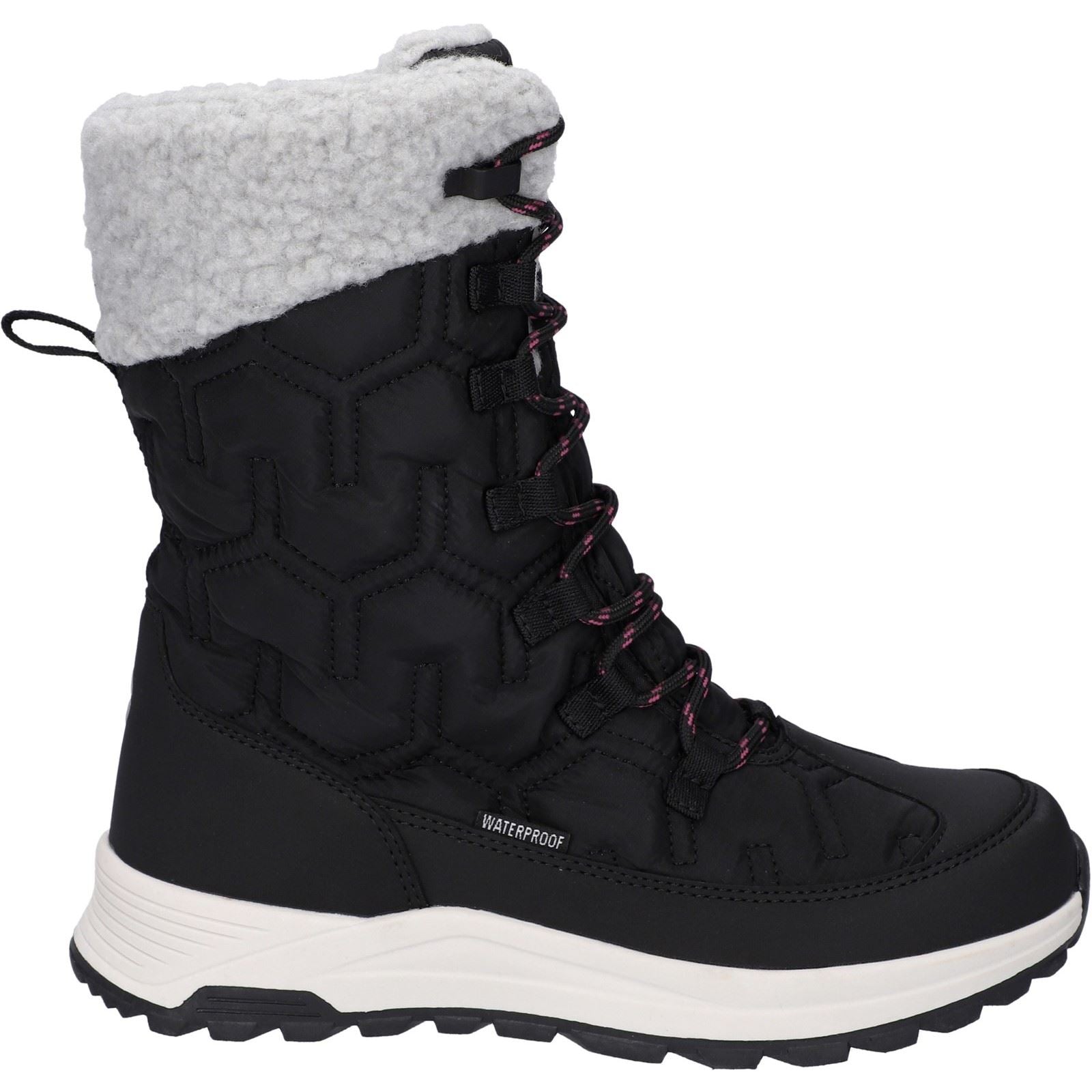 Hi-Tec Sophia Nylon Women's Jet Black/Festival Fuchsia Winter Ankle Boots
