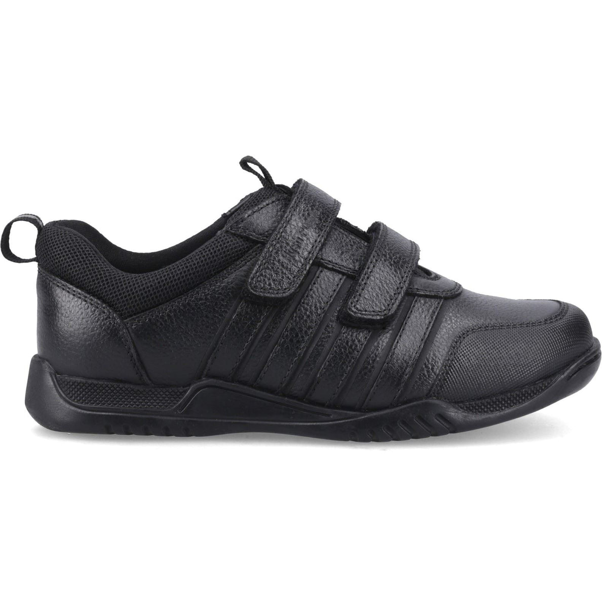 Hush Puppies Josh 2 Snr Leather Boy's Black Trainers