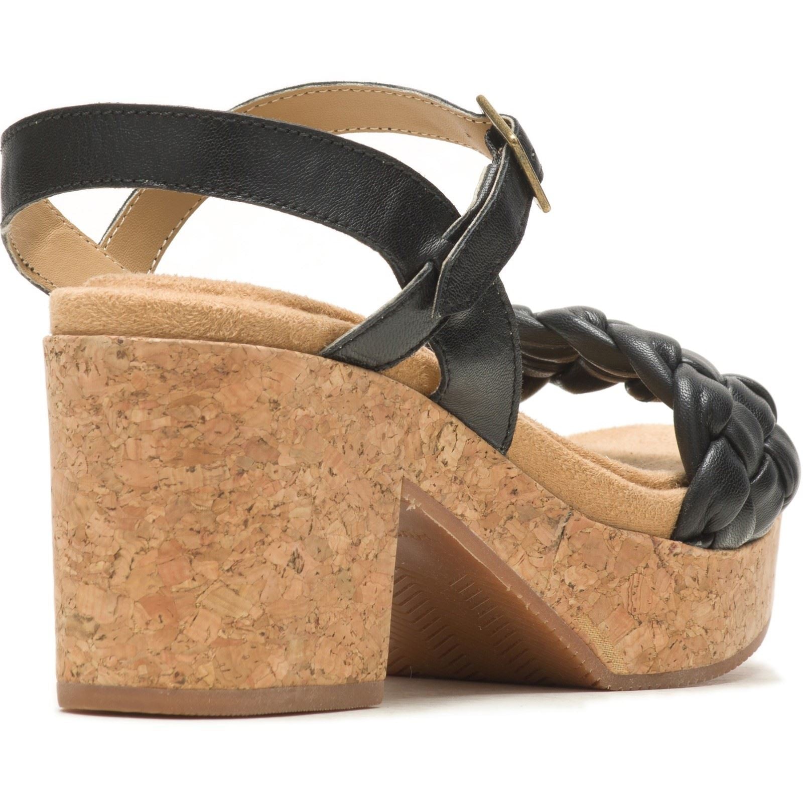 Hush Puppies Poppy Quarter Strap Leather Women's Black Sandals