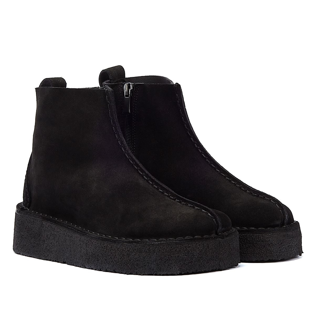 Clarks Originals Trek Wedge Suede Women's Black Boots
