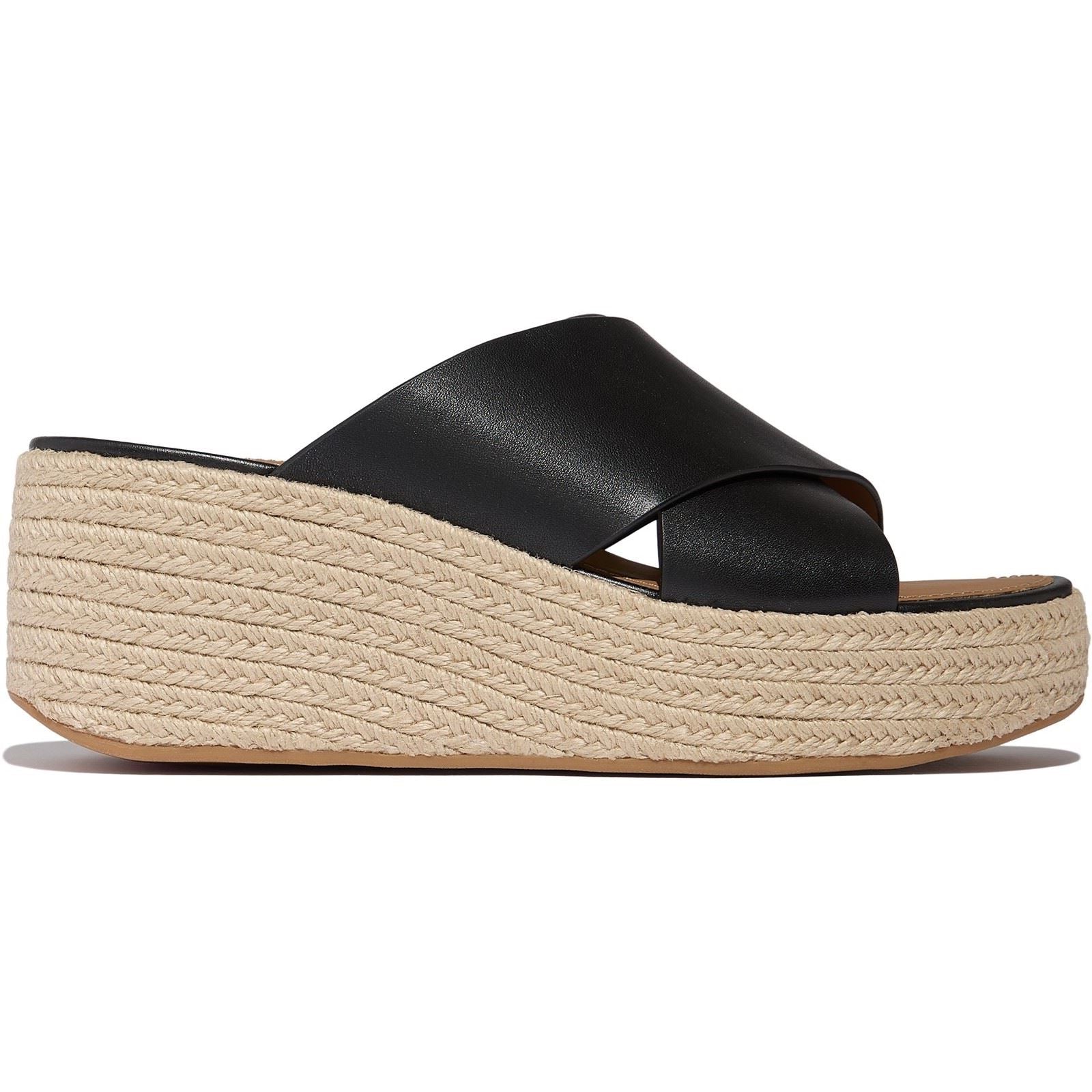 Fitflop Platfforms Leather Women's Black Sandals