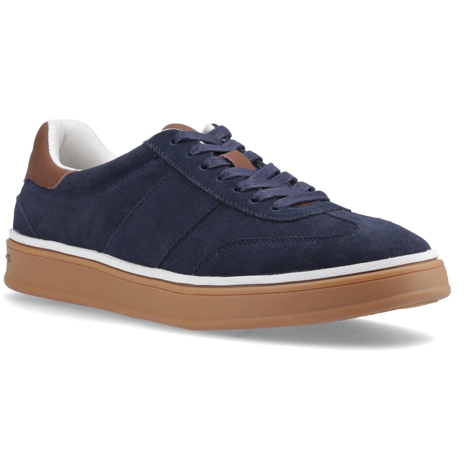 Hush Puppies Carlos Leather Men's Navy Trainers