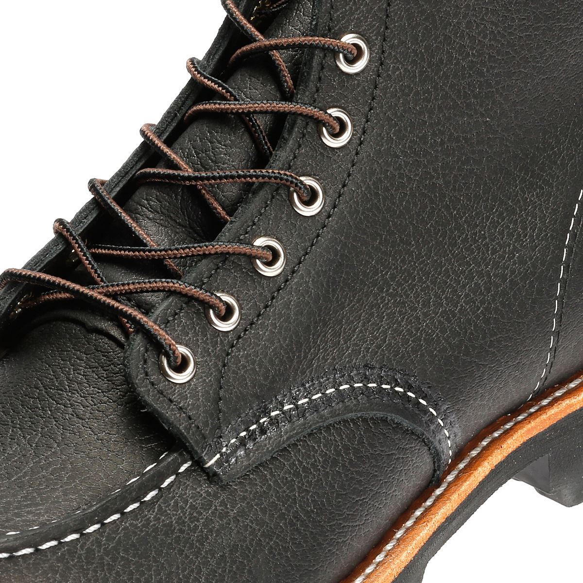 Red Wing 2949 Roughneck 6" Moc Toe Work Leather Men's Black Boots